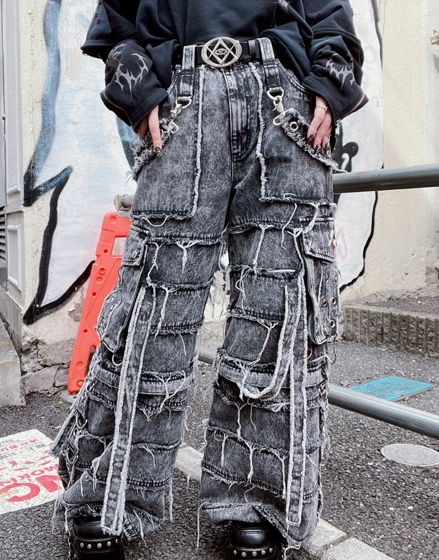 REFLEM【レフレム】2wayツギハギカーゴデニムパンツ/全3色