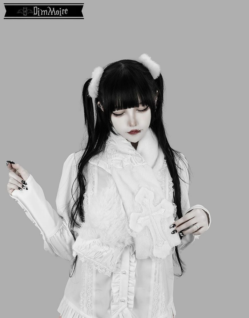 DimMoire【ディムモアール】十字の誓いつぎはぎマフラー/White