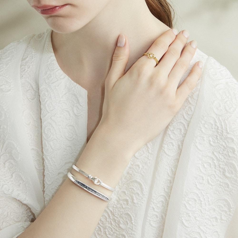 agete シルバー オープンバングル 専用ボックス付き シルバーバングル