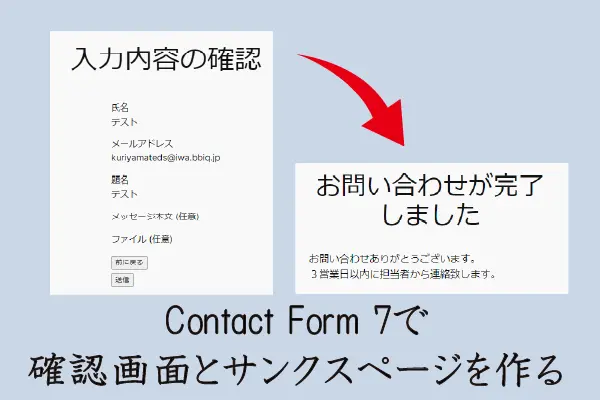 Contact Form 7で確認画面とサンクスページが作れるプラグインの使い方