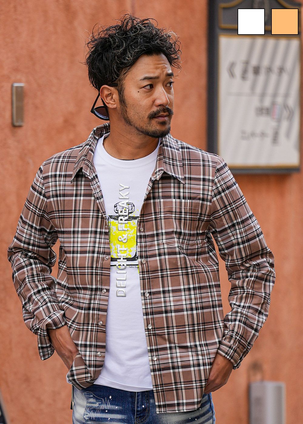 RTEGシックチェックロングシャツ | adamsJUGGLER（アダムスジャグラー