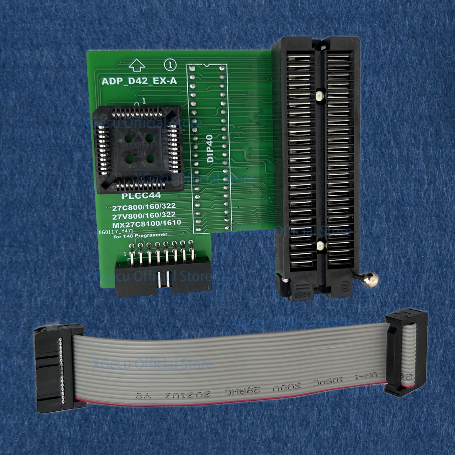 XGecu ADP_D42_EX-A adapter with Black ZIF socket for PLCC44 DIP42 27C