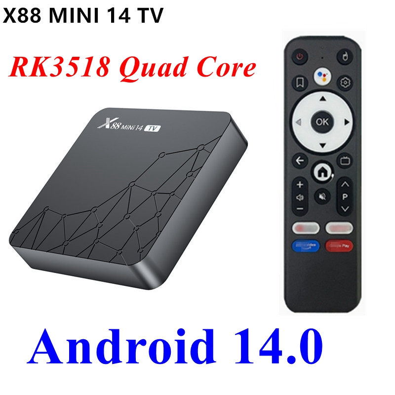 X88 Mini 14 Android 14 TV Box RK3518 Quad Core 2GB RAM 16GB ROM 4K