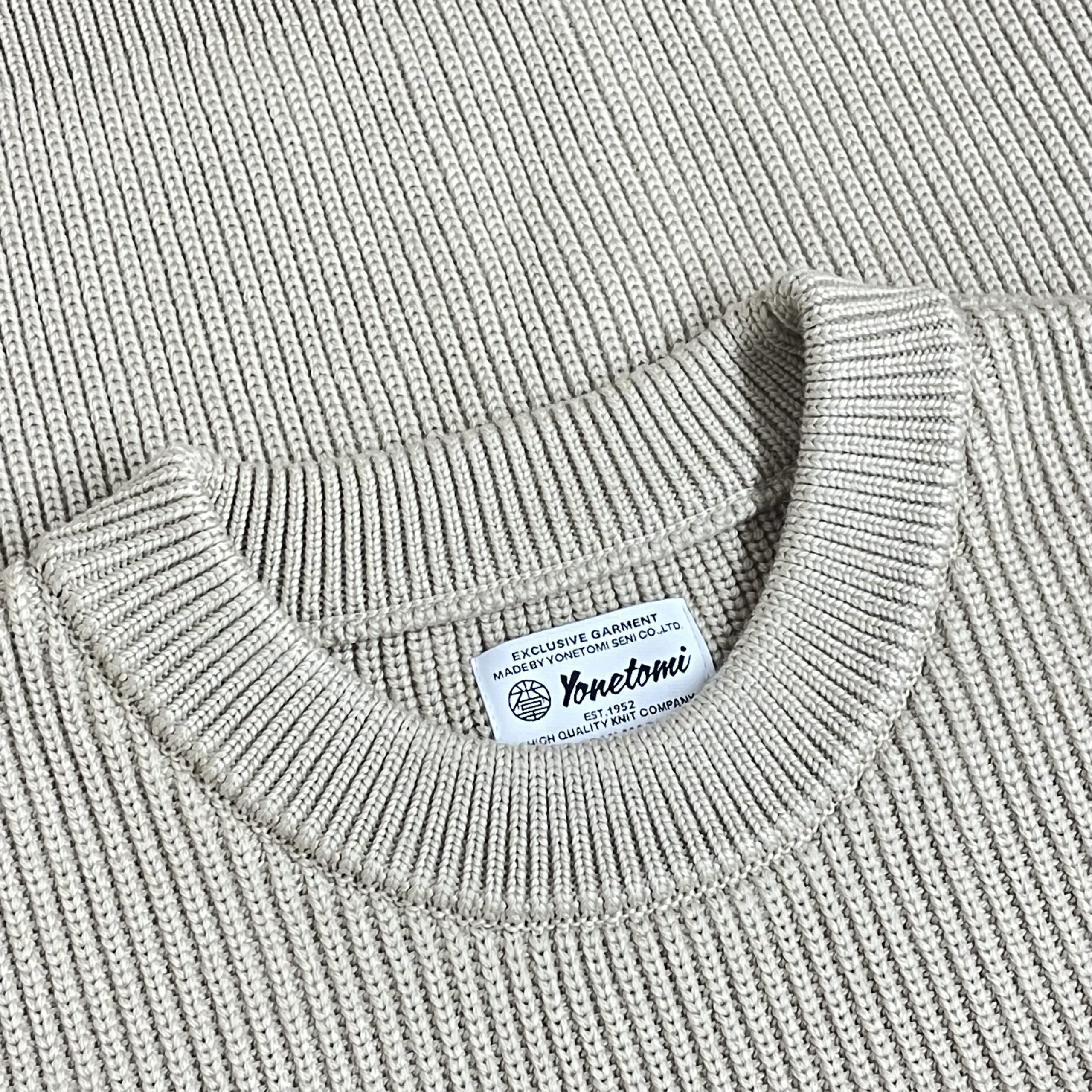 yonetomi new basic | 畦編みのキャッシュウールニット クルーネック