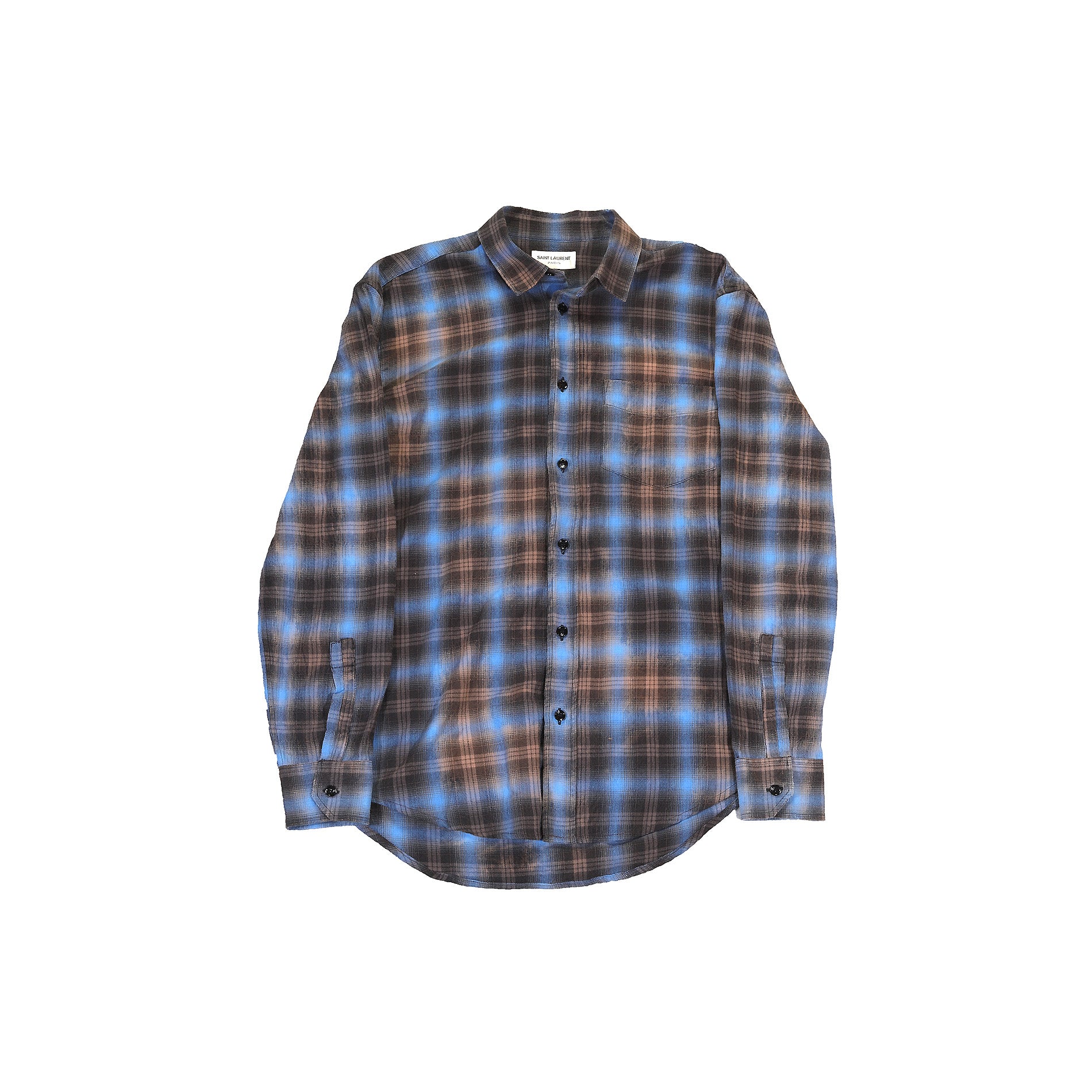 Saint Laurent SS16 Surf Sound Blue Bleached Flannel - Ākaibu Store