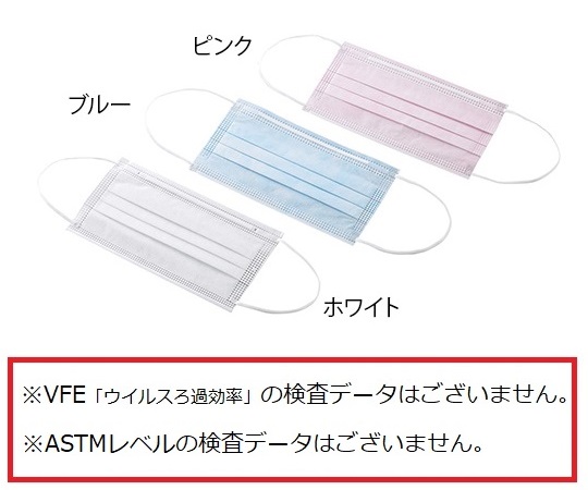 7-7423-02 プロシェア・カラフルフェイスマスク ブルー 50枚入 【AXEL