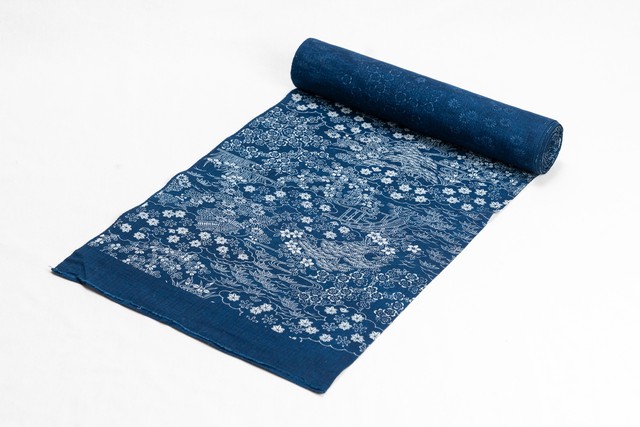 本藍染型染浴衣（茶屋辻柄） | オンラインショップ｜京都大原 本藍染