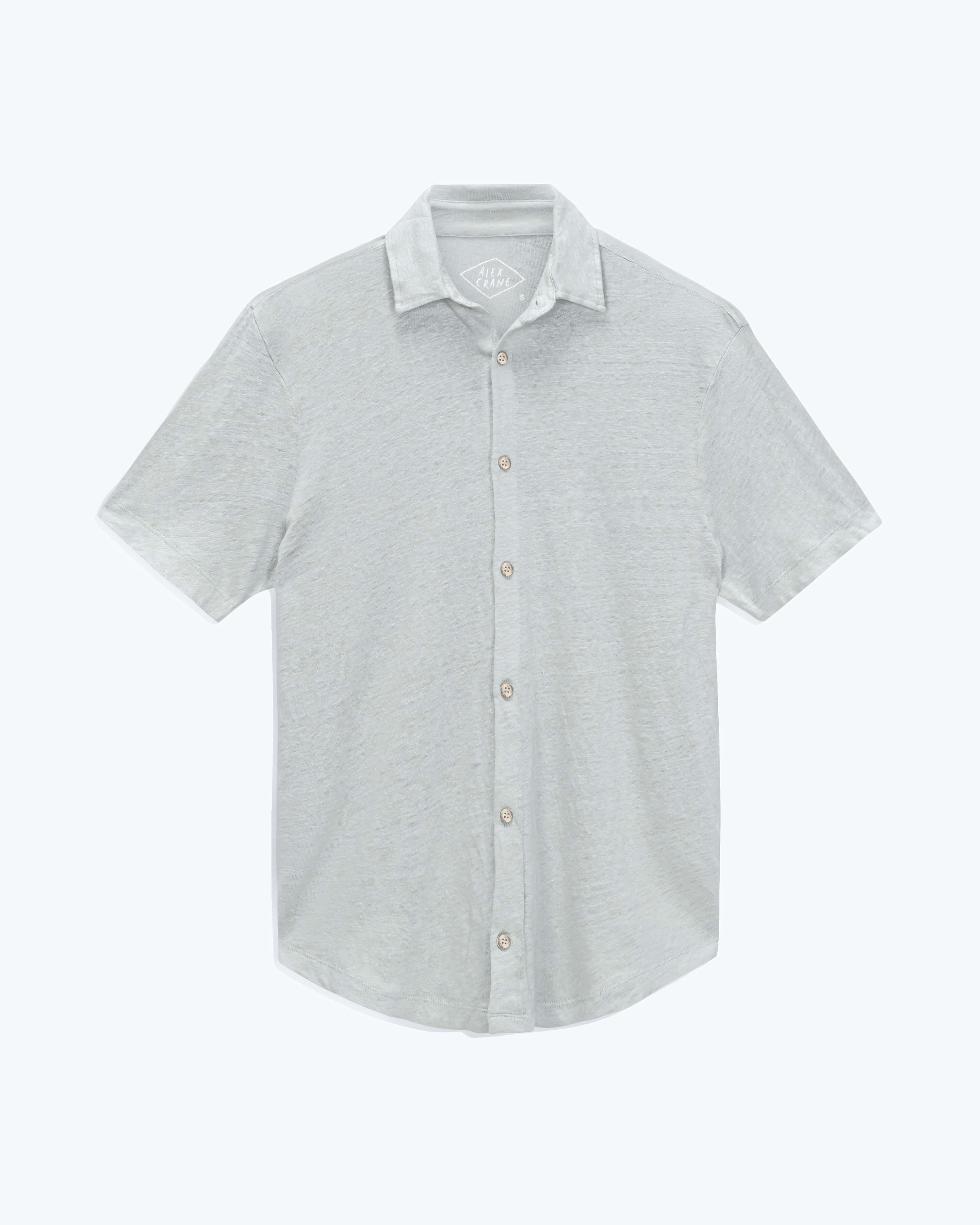 Knit Ola Linen Short Sleeve Button Up Shirt - Sustainable French