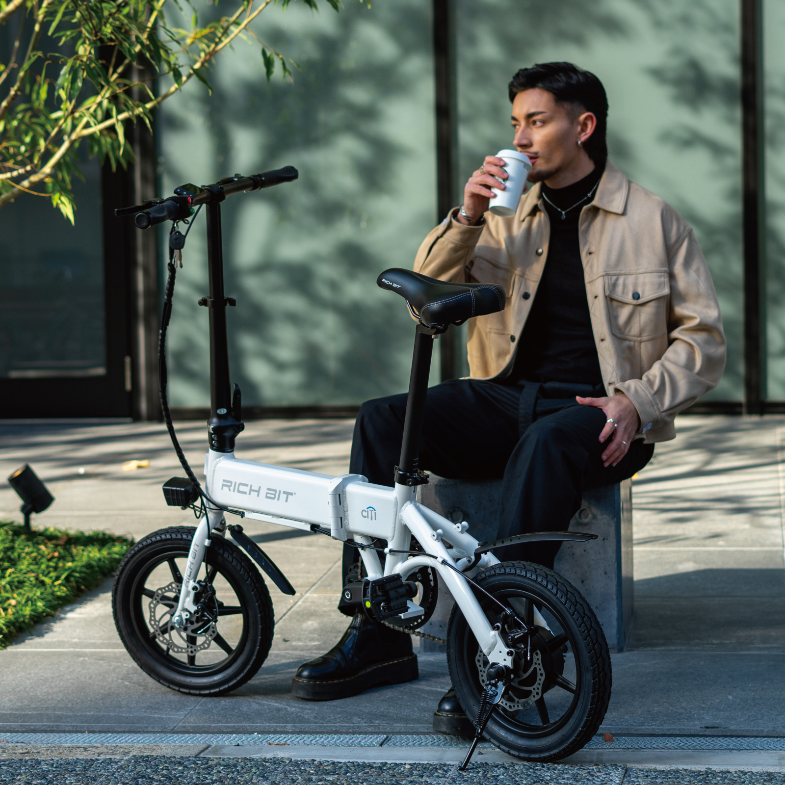 おしゃれな電動アシスト自転車 RICHBIT CITY ASSIST 型式認定 14インチ