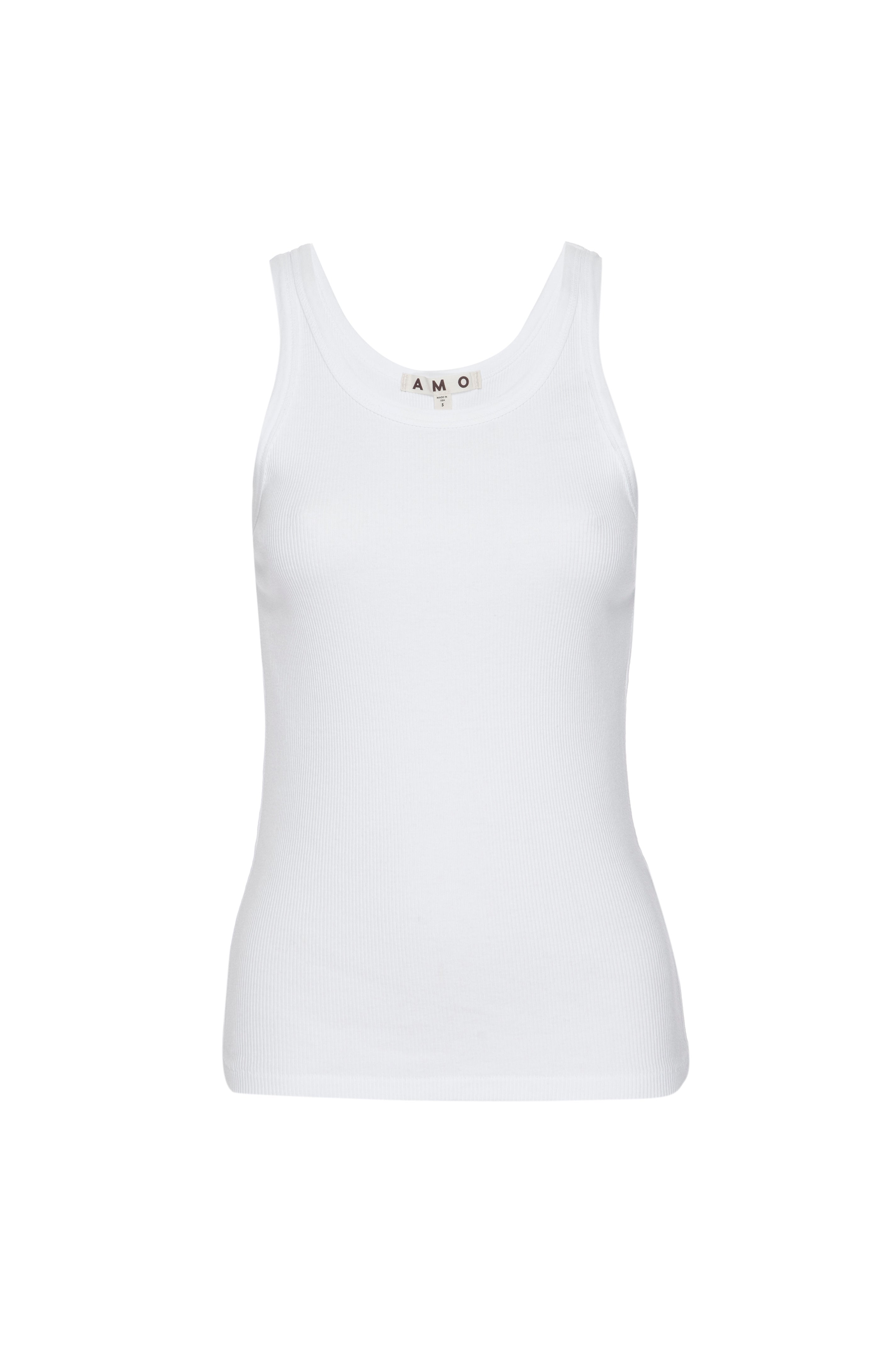 AMO Denim | Long Rib Tank in White – A M O