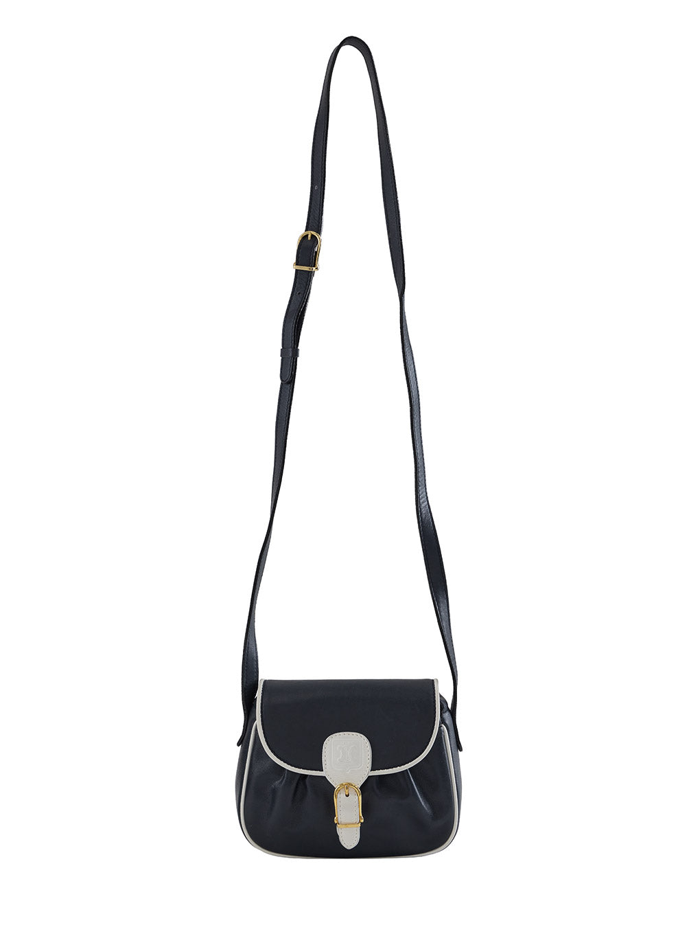 CELINE バイカラーレザーショルダーバッグ