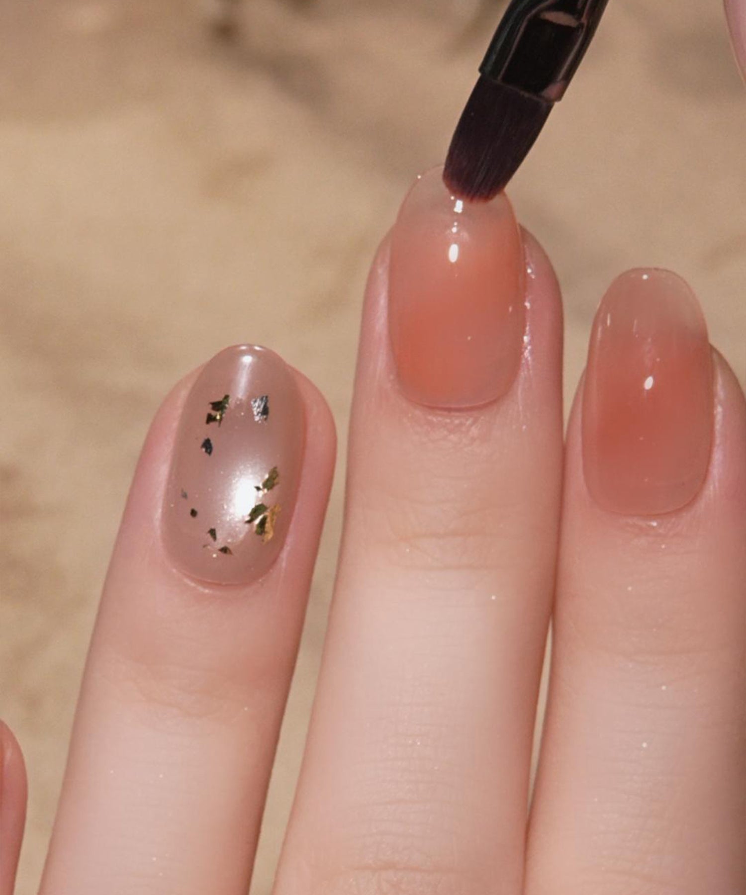 一部当日発送】水光ネイルコーラルピンクニュアンスゴールドミラー