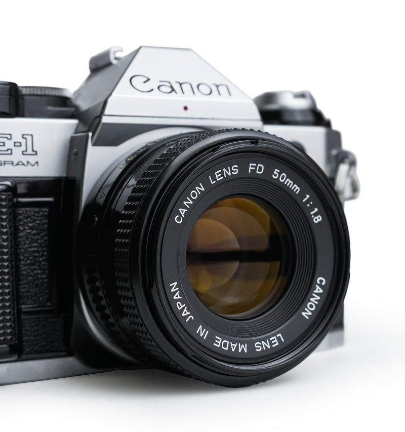 Canon AE-1 Program 35mm SLR Film Camera with 50mm f1.8 & 28mm f2.8