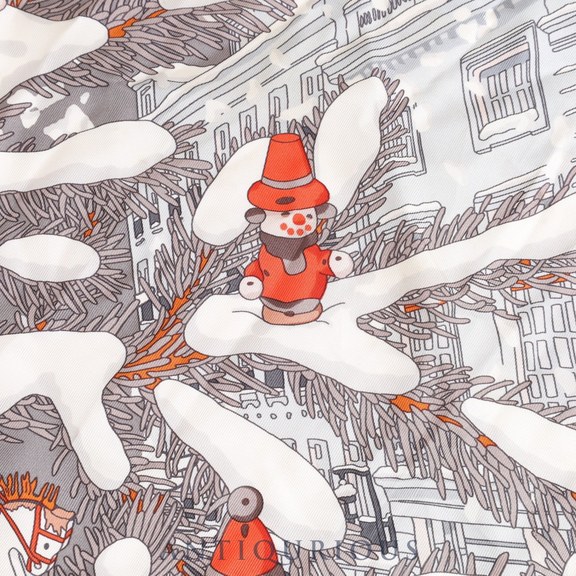 エルメス スカーフ カレ45 NOEL AU 24 FAUBOURG フォーブル24番地の