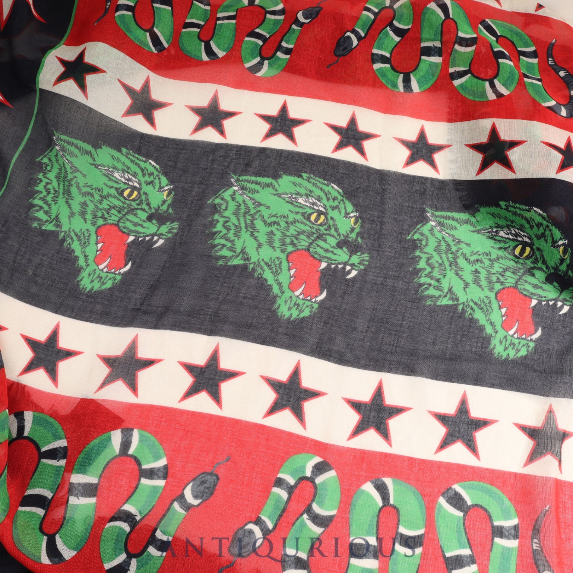 グッチ スカーフ 虎 蛇 星 レーヨン バーコードタグ | 東京銀座の