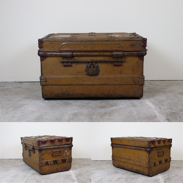 スチールボックス トランク アンティーク イギリス製 ち9-1