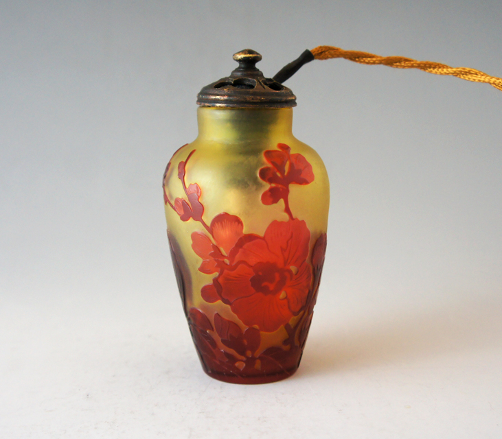 EmileGalle エミールガレ 花細密彫刻 ランプべース 高さ41cm