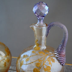 オールドバカラ「金彩 ラスター彩 草花文 リキュールセット