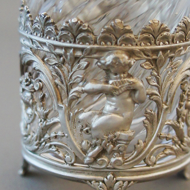 フランス「銀装飾ホルダー付 リキュールグラス」《アンティックかとう》