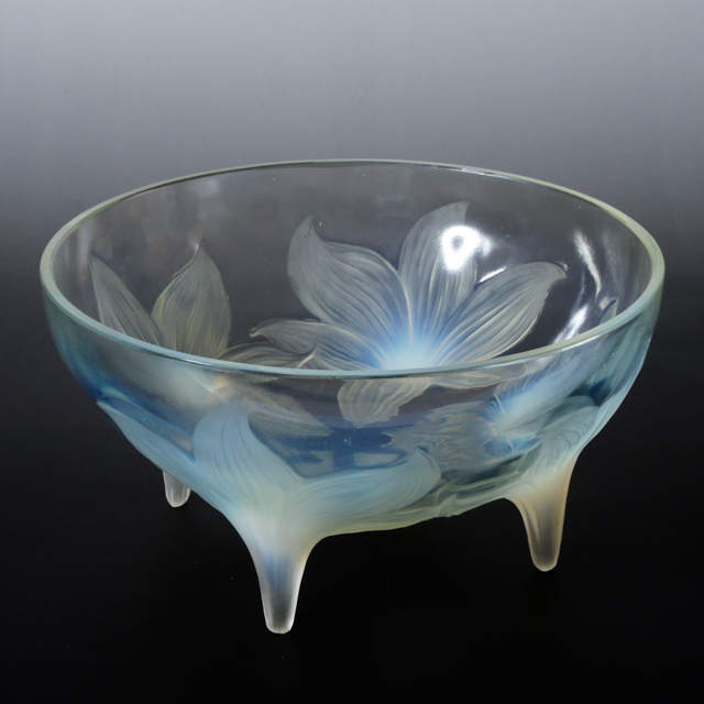 贅沢な時間を☆ラリック LYS 百合 オパルセント 大鉢 ボウル 1924年頃