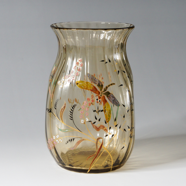 証明書】エミールガレ 花器 花瓶 カメオ彫り 被せガラス 高さ23cm