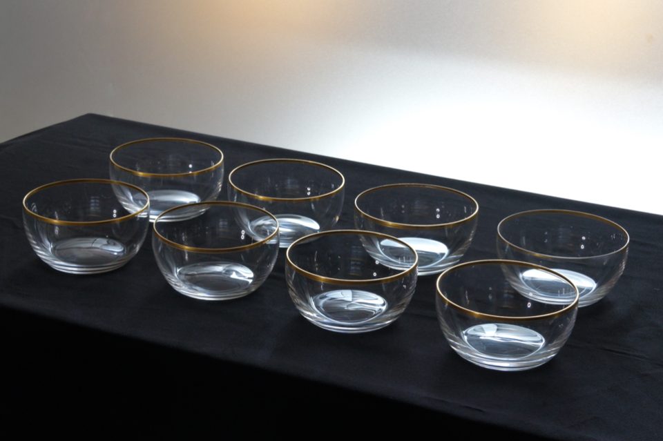 オールドバカラ「縁金彩 3.5寸鉢 8客組」《アンティックかとう》