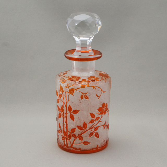 オールドバカラ「エグランチェ E'GLANTIER 香水瓶（橙色ガラス） h14cm
