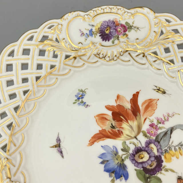 マイセン「花文様 ピアッシング コンポート」《アンティックかとう》