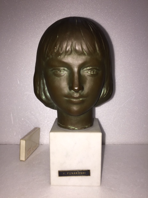 舟越保武作 少女 アンナ ブロンズ像 21．0cm 1．9kg 当時物