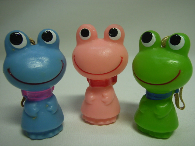 3体セット☆コルゲンコーワ ケロちゃん ソフビ人形 ピンク・グリーン