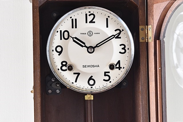 精工舎 柱時計 ホーロー文字盤 昭和初期 セイコー seiko - 生活骨董と