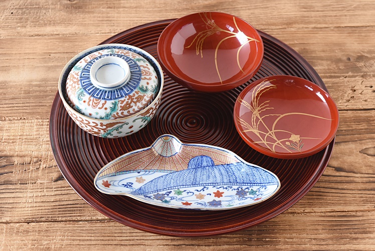 古伊万里 伊万里 色絵 金襴手 蓋碗 蔵出し 9客 古伊万里 伊万里 色絵