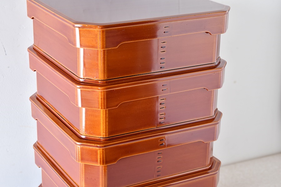 天然木製漆塗 春慶塗 大徳寺弁当箱 5客セット - 生活骨董と古布の