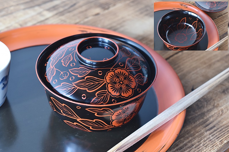 Amazon.co.jp: 輪島塗 秋草蒔絵 煮物椀 5客 桐箱入 五客揃 蒔絵 漆器