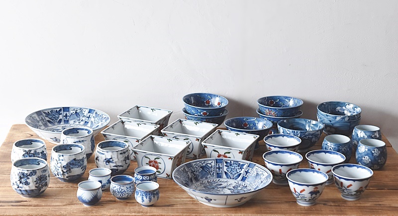 源右衛門 染付芙蓉手 皿 2枚セット 舘林源右衛門 - 生活骨董と古布の