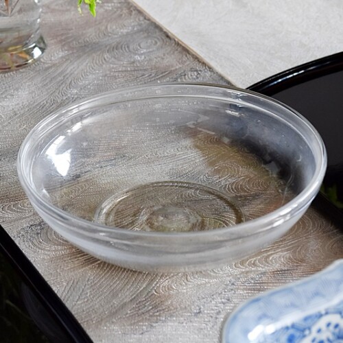 大正ガラス 和ガラス 吹きガラス ウランガラス 鉢 ボウル 大 - 生活