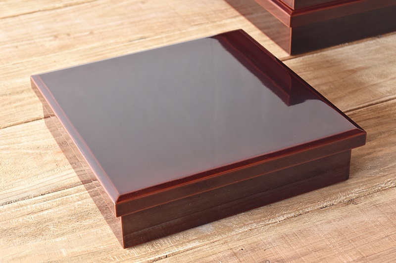 天然木製漆塗 輪島塗 溜塗 懐石弁当 松花堂弁当箱 4客セット - 生活