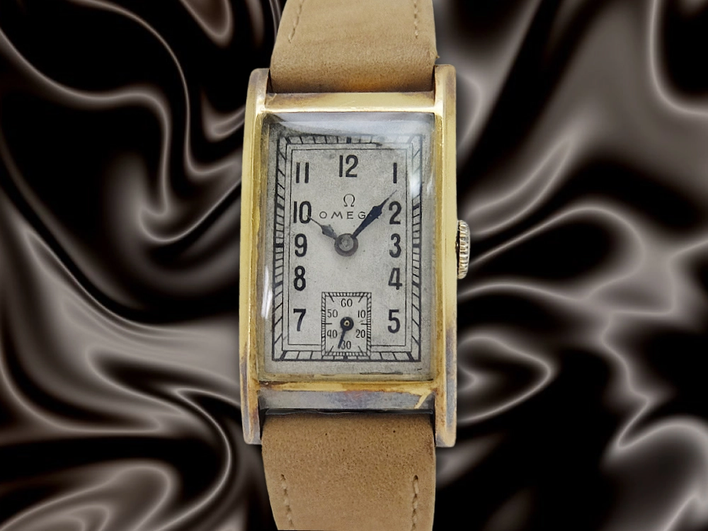 OA-0001| オメガ レクタンギュラー Cal.T17 18KYG 金無垢 アールデコ