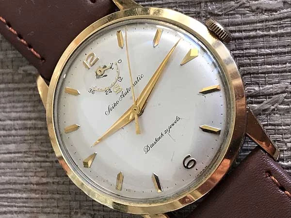 JA-1388| セイコー インジケーター パワーリザーブ Sマーク 14金張り