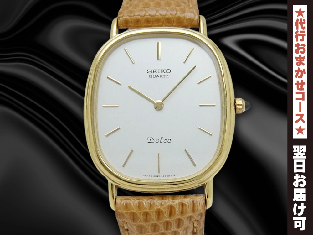 JA-2673| セイコー ドルチェ 6020-4040 14K.ST/SS オーバル シルバー