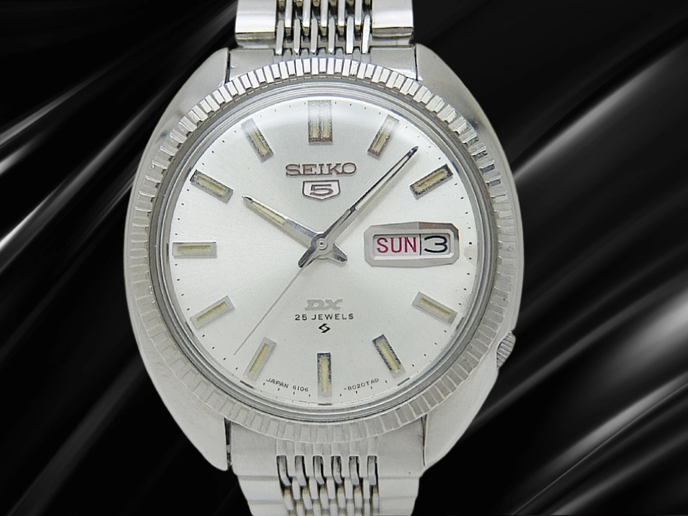 JA-3309| セイコー 5ファイブ DX 25石 6106-8020 SS フルーテッド