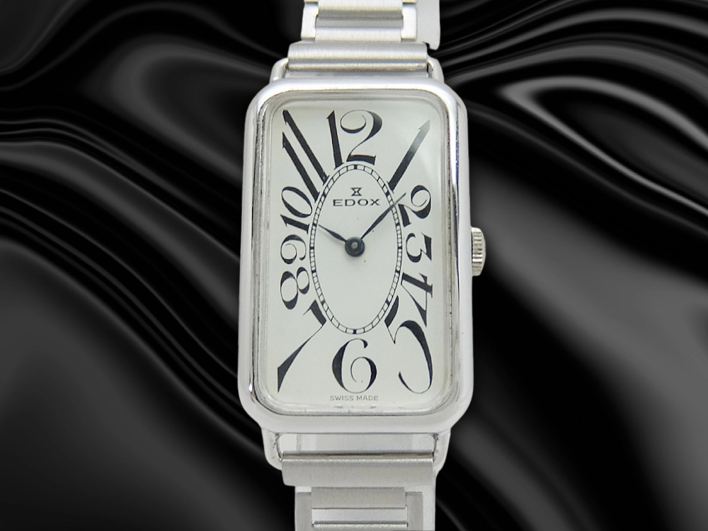 HB-0002| エドックス レクタンギュラー Cal.2512 SS ホワイトダイヤル