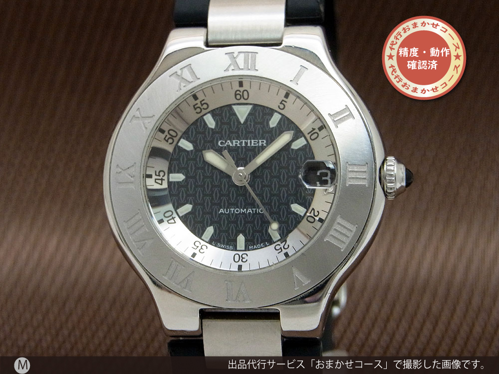 HA-5906| カルティエ マスト21 オートスカフ デイト SS ラバーベルト