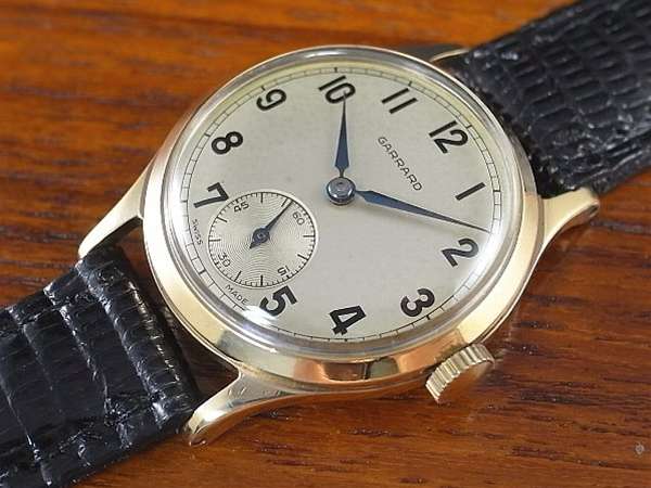 ガラード GARRARD 英国王室御用達宝飾店 ショップウオッチ 9金無垢