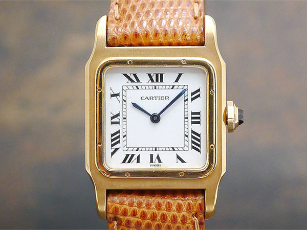 カルティエ サントス デュモン 18KYG ドレッシーな薄型モデル 手巻き