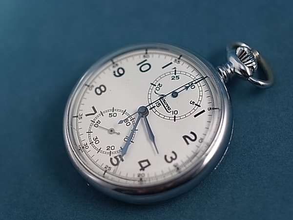 ミネルバ MINERVA 手巻きクロノグラフ 懐中時計 ワンプッシュクロノ