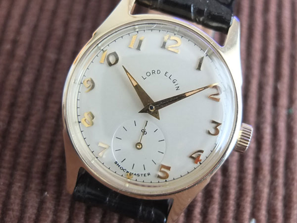 ロード・エルジン 金無垢 スモールセコンド 手巻き 14KYG LORD ELGIN