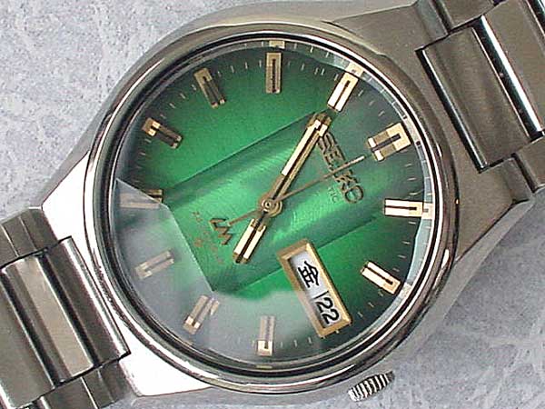 セイコー ロードマチック 23石 メタリックグリーン文字盤 カットグラス