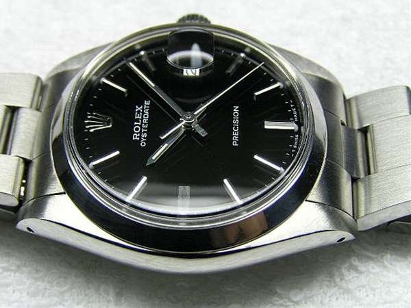 ロレックス 手巻 1985年製 超希少 鏡面ブラックミラーギルトダイヤル