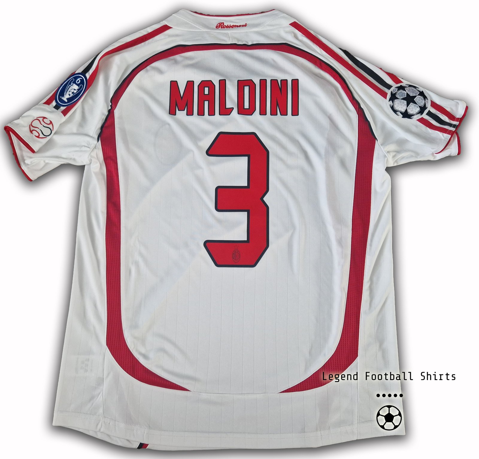 AC Milan 2007 UCL Final shirt MALDINI | Legend Football Shirts